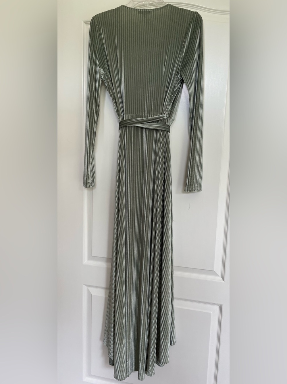 Baltic Born Sage Green Velvet Wrap Maxi Dress - Picture 3 of 6